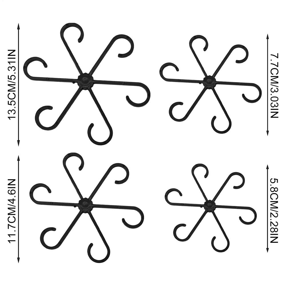 4PCS Plant Stem Support Clips Flower Stem Gathering Frame, Support Fixer Anti-Toppling, Hydroponic Branch Fixing Pot Rack