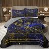 Zodiac Constellation Bedspread Queen/King/Twin Boho Exotic Coverlet Galaxy Star Quilted Bedding Set for Girls Women Room Decor
