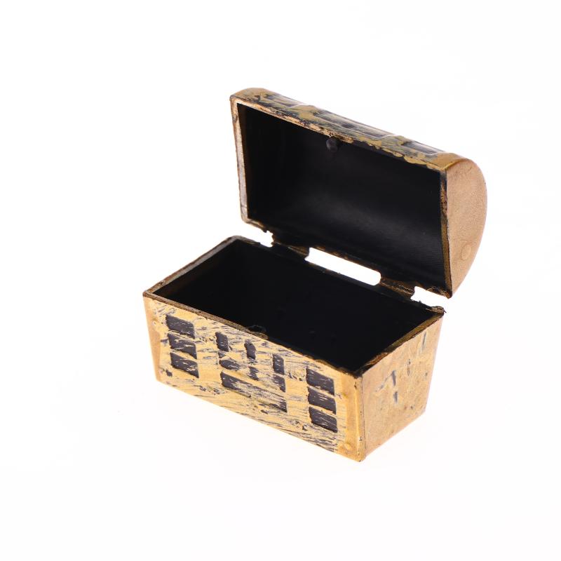 1:12 Casa de Muñecas Miniatura Cofre del Tesoro Pirata Lingote Barra de Oro Muebles Decoración Modelo para el Hogar Juguete Accesorios Casa de Muñecas