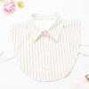 Women's Detachable False Collar Insert Elegant Striped Lapel Faux Half Shirt Blouse Collar Top for Sweater and Dresses