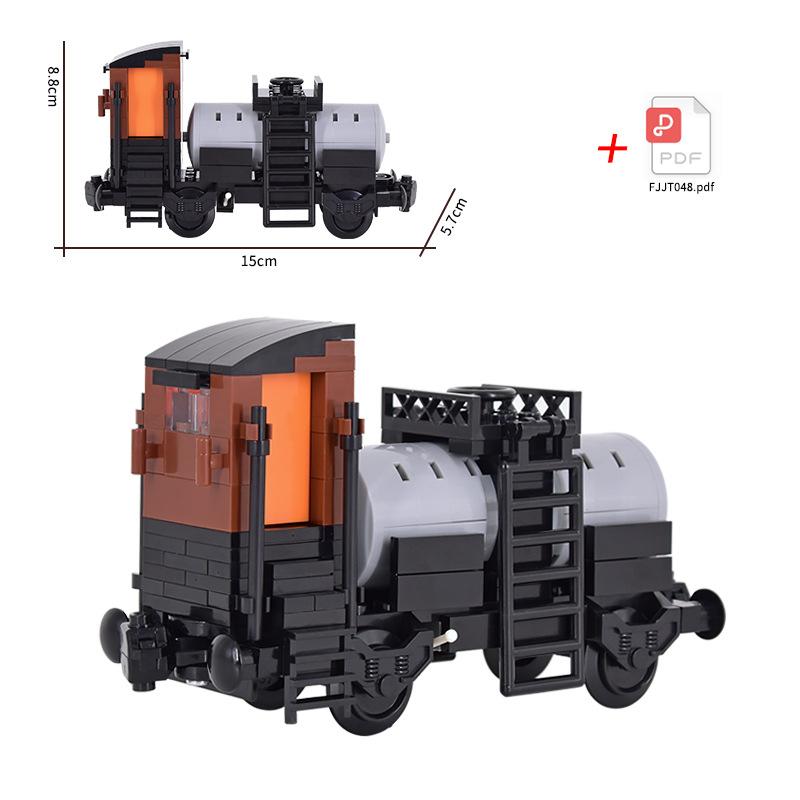 MOC City Steam Train Engine with Carriages: DIY High-Tech Modular Transport Vehicles Building Blocks Set