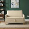 Cream Storage Sofa 122 X 78 X 87 Cm Polyester