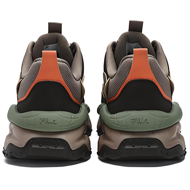 Fila Fusion QD 96 DX Fabric Synthetic Leather Comfortable Versatile Durable Low-Top Lifestyle Casual Shoes Men Sneakers Brown Green T12M411111FMJ