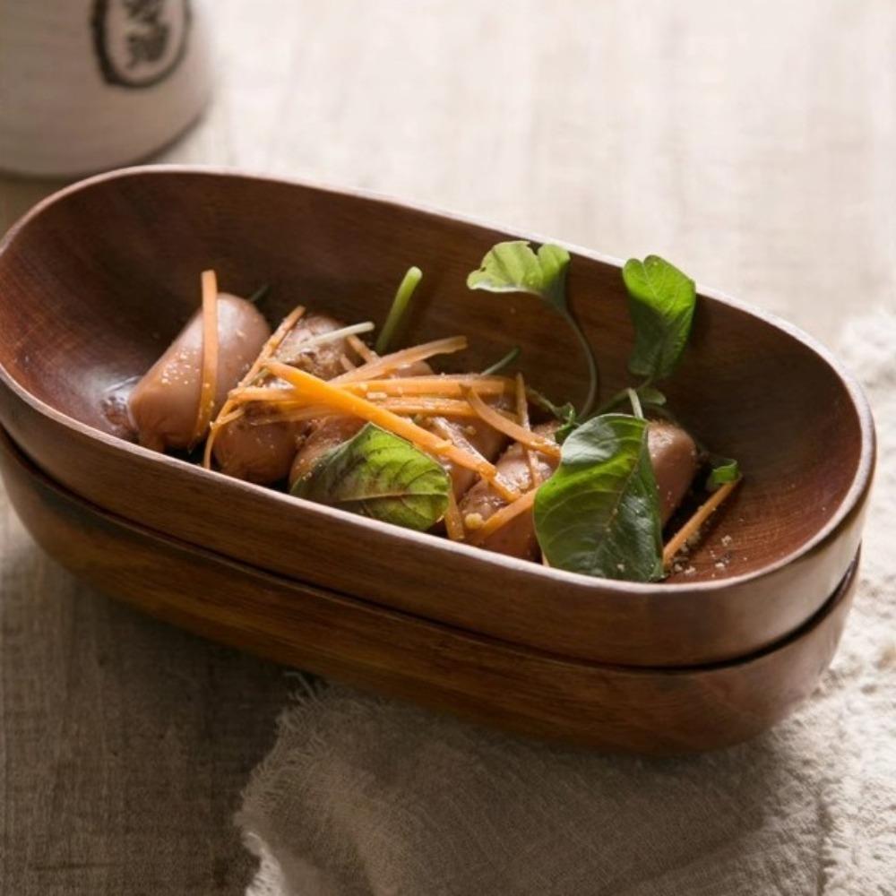 Båtformet serveringsbrett for tørket frukt Oval sushi-snacksplate Husholdningssalatbolle for mat