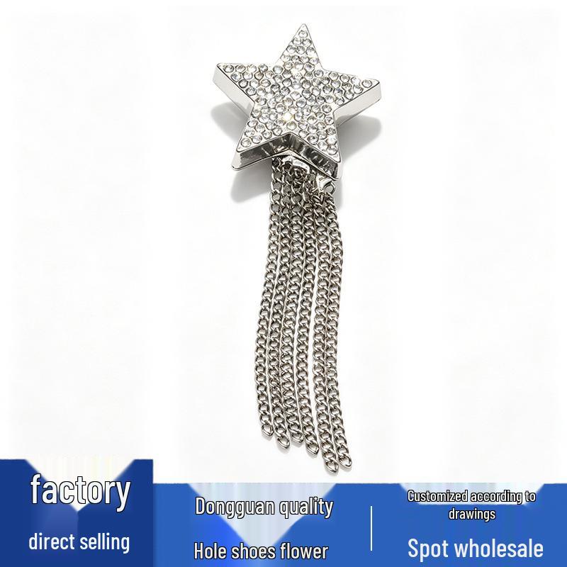 New Crocs Flower and Star Chain Shoe Charms - Versatile, Cute Buckle Decorations & Accessories.