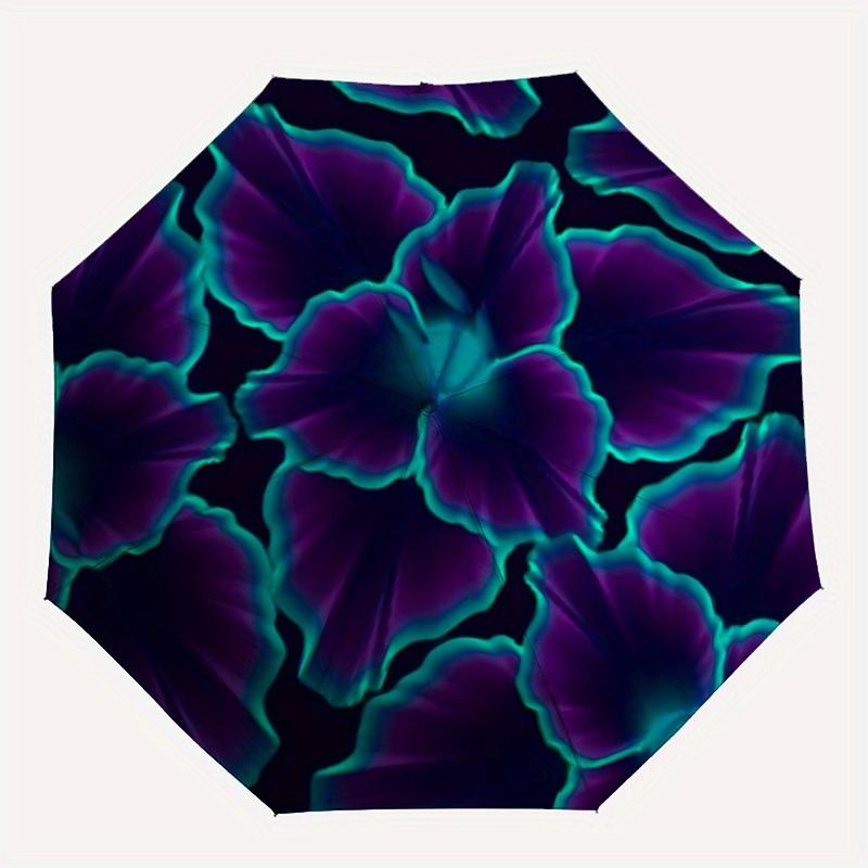 

1pc Purple Flower Print Automatic Open/close Folding Umbrella, Compact Portable Travel Umbrella,Cute Umbrella, Durable Construction yy250804046