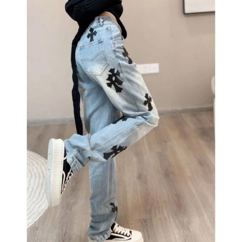 

Джинсы в европейском и американском стиле хип-хоп - Женские прямые джинсы в тренде S синий