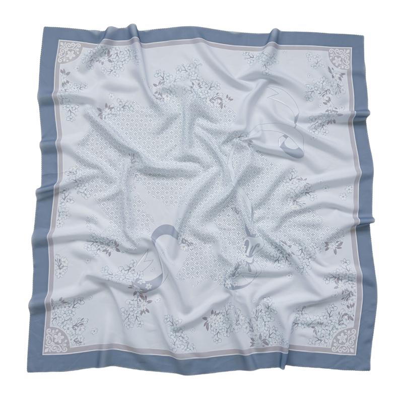 48Colors Malaysia Tudung Bawal Flower Print Hijab Laser Cut Edge Headscarf Premium Cotton Voile Soft Fashion Muslim Square Scarf