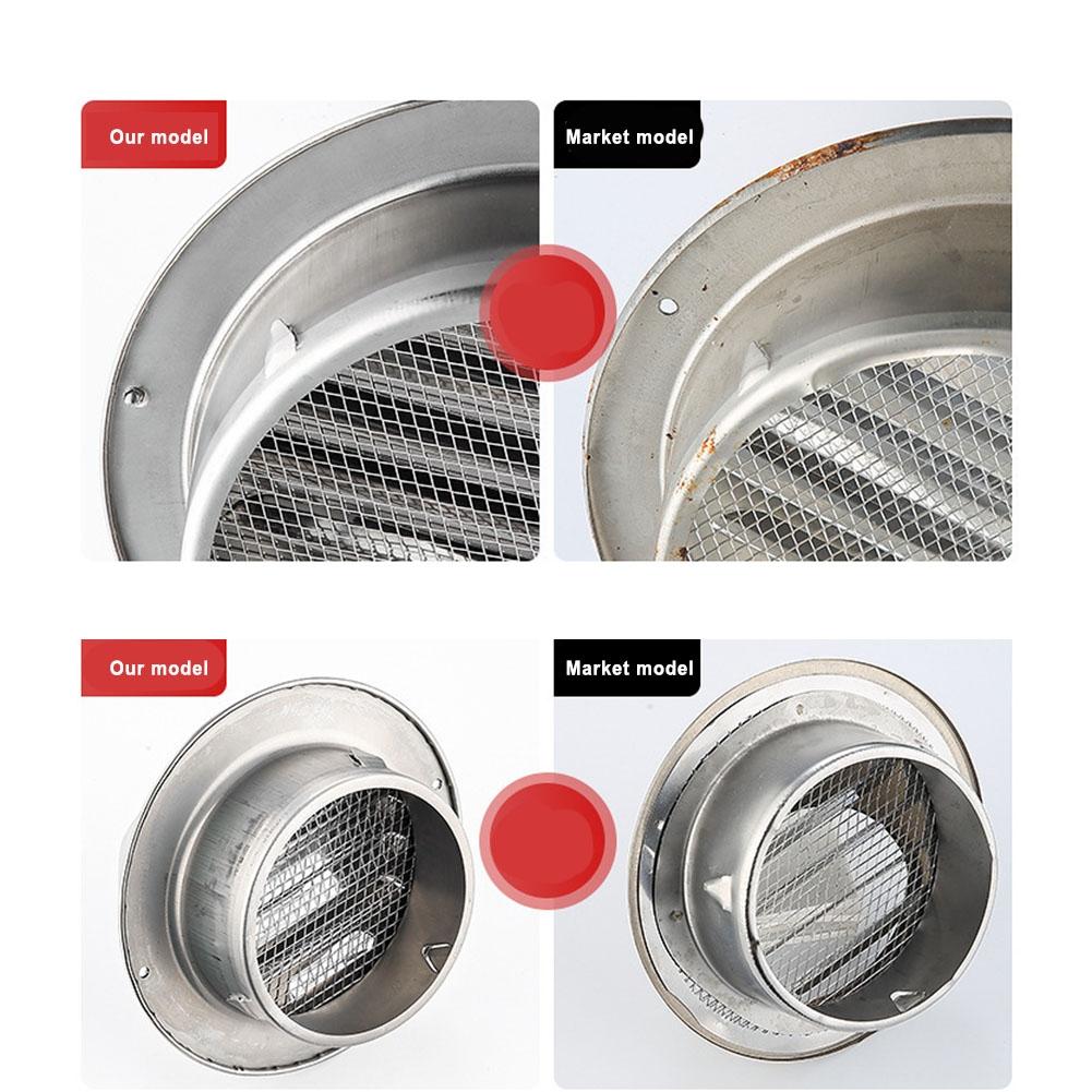 Stainless Steel Exterior Wall Air Outlet Grille Round Heating Cooling Vent Cover