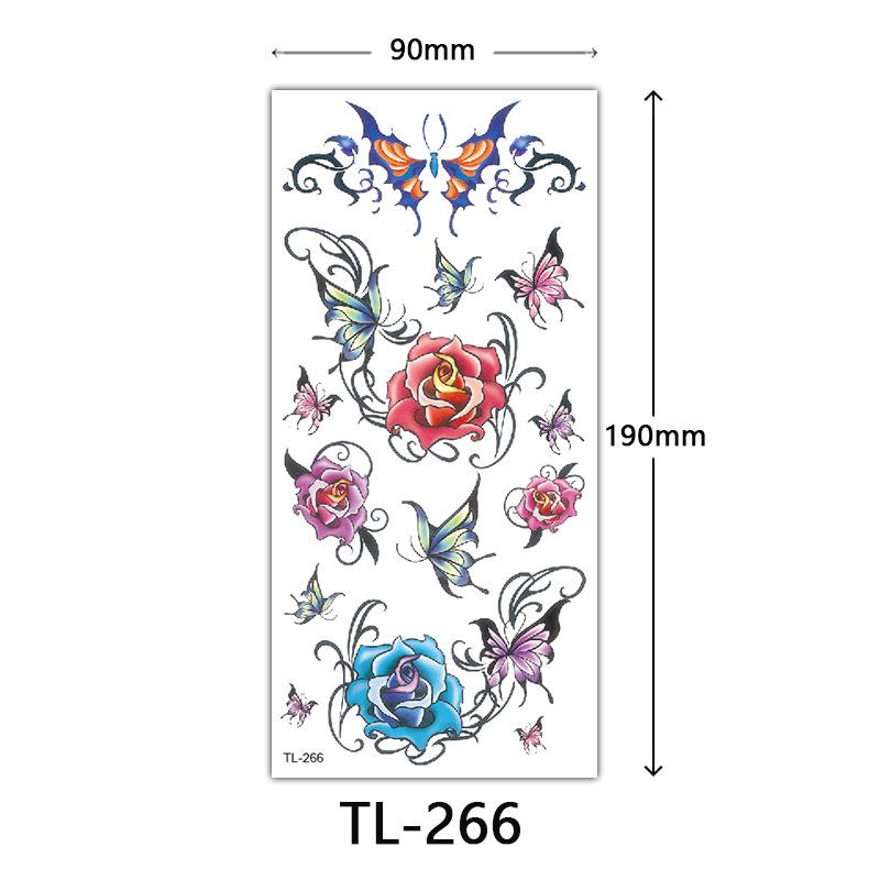 Blumen Tattoo Aufkleber, Farbige Skizzen Tattoo Aufkleber, Englische Buchstaben, Hochzeitsfotografie Tattoo