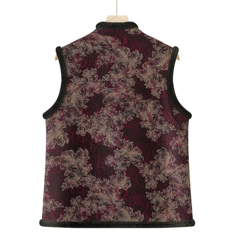 Chinese Vest Warm Autumn and Winter Velvet Thickened Vest Vest Old Lady Coat Winter
