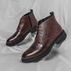 Fashion Boots Men Autumn Winter Shoes High-top Mid-tube Trend Thick-soled 2024 fashion men brogue ankle boots business dress shoes men