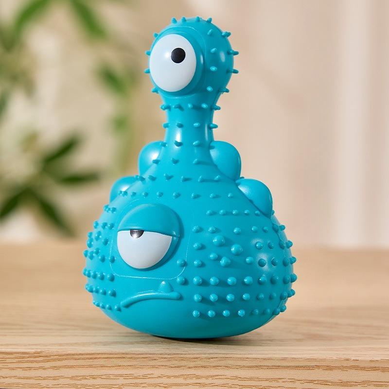 Dog Molar Toy Food Grade Silicone TPR Cute Little Monster Dog Tooth Cleaning Interactive Bite Resistant Sound Toy Pet Supplies