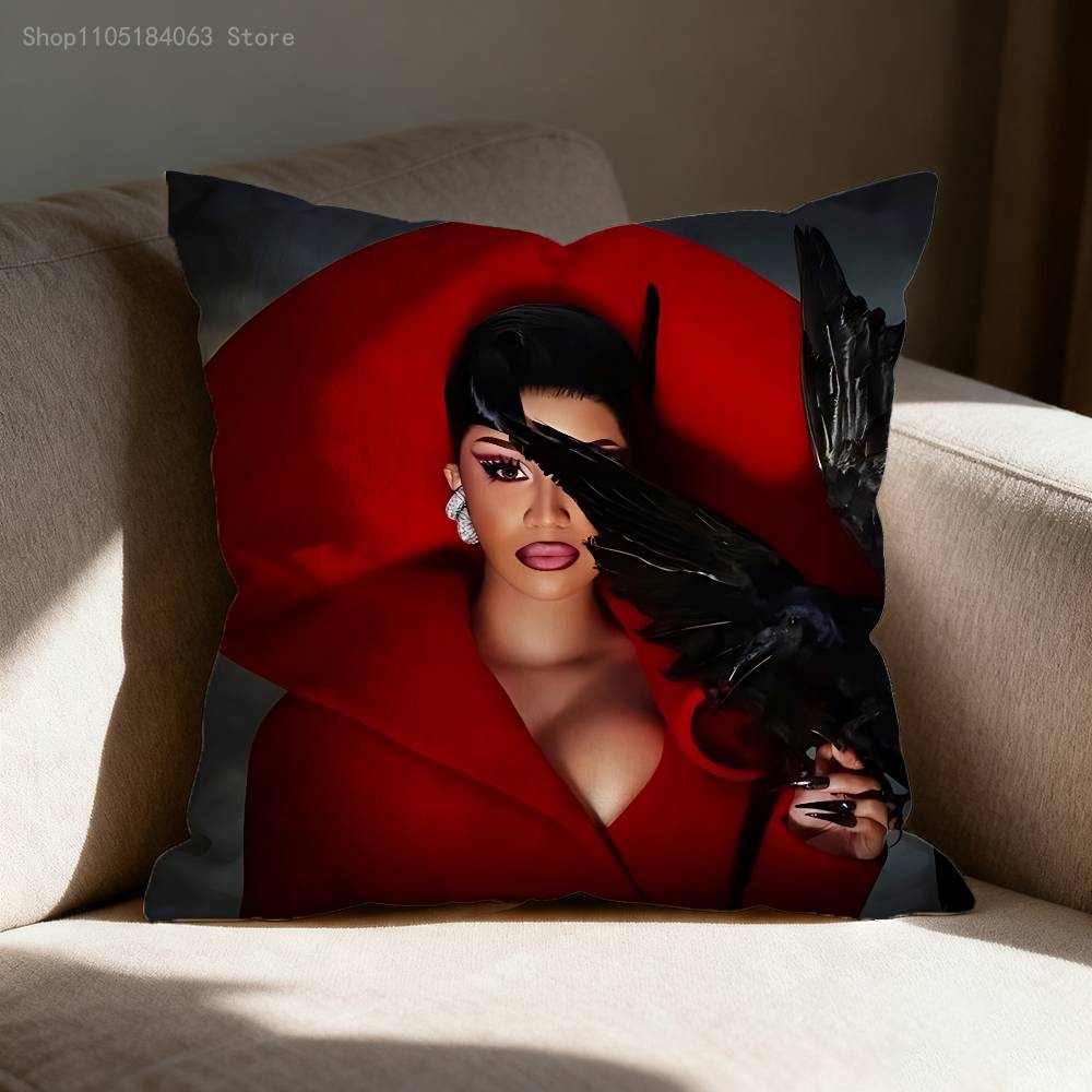

AM I THE DRAMA CCardi B Pillow Case For Sofa Decor Car Office Room Printing Cushion Cover Decorations and Protector 40x40cm