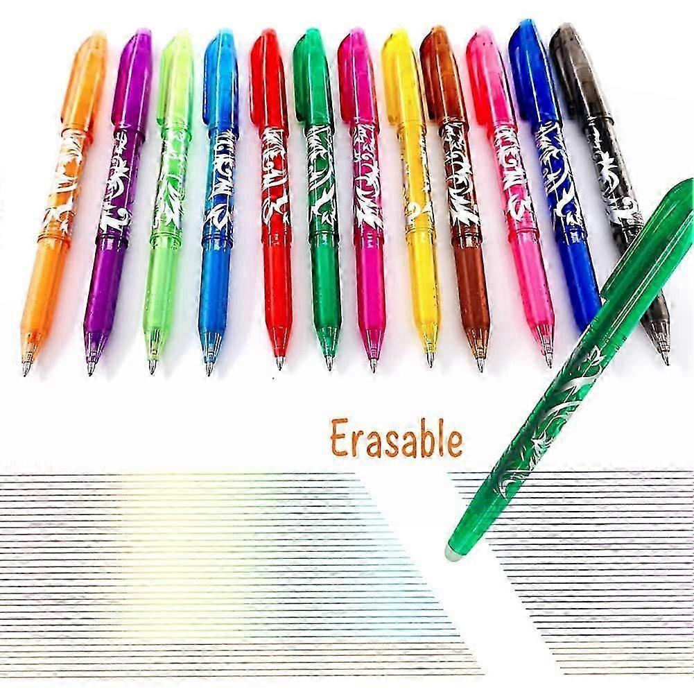 Rolling Ball Pen 12Pcs Erasable Gel Pens 0.5mm Fine Point