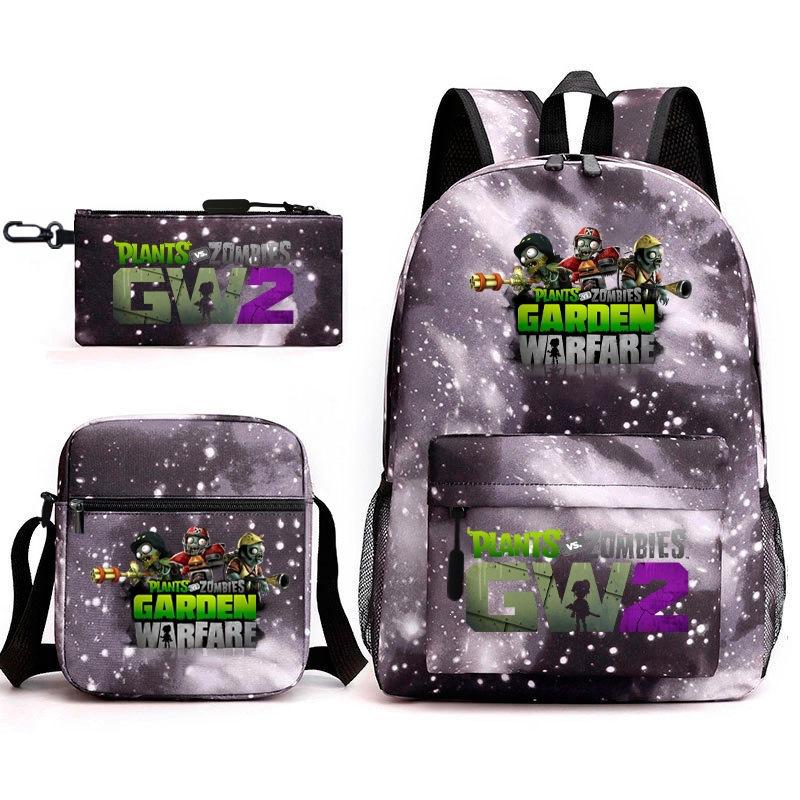 3-delige Schoolrugzakset voor Studenten Grote Capaciteit Oxford Stof Schooltas met Schouderband en Etui 3-piece school bag set