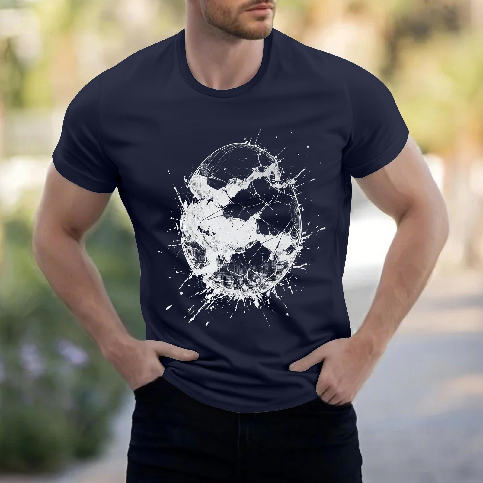 

Мужская рубашка с воротником-стойкой и коротким рукавом, свободная рубашка для отдыха и отдыха, мужская XXXL тёмно-синий