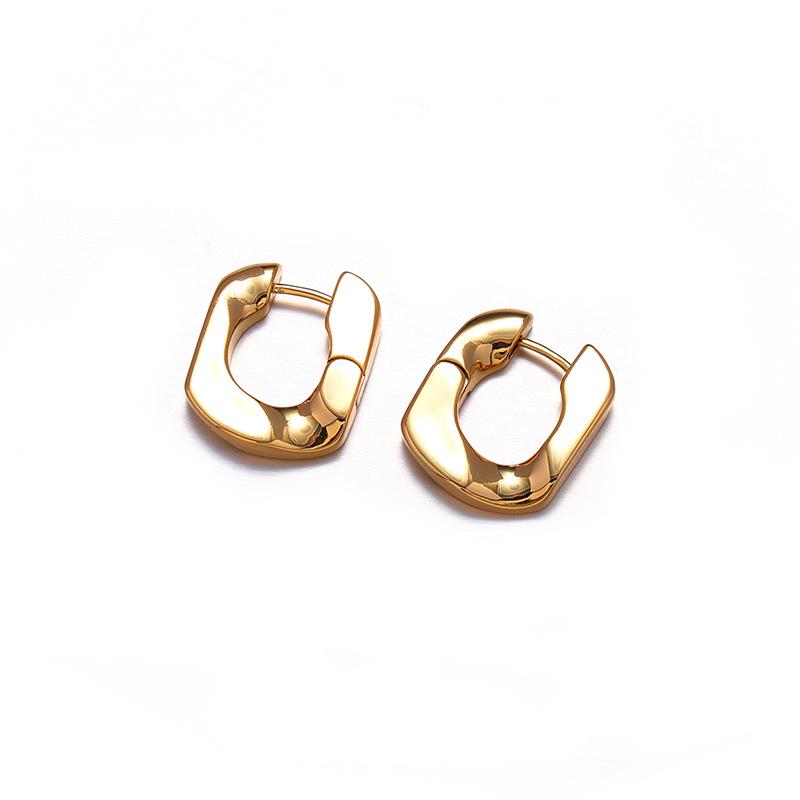 

Минималистичные маленькие серьги-кольца из латуни с позолотой 18 карат для женщин золотой