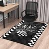 Black and White Checkered Flag Carpet Durable Anti-Slip Racing Sports Decorative Floor Mat Living Room Carpet Home Decor