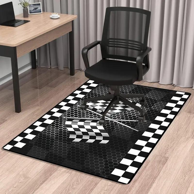 Black and White Checkered Flag Carpet Durable Anti-Slip Racing Sports Decorative Floor Mat Living Room Carpet Home Decor