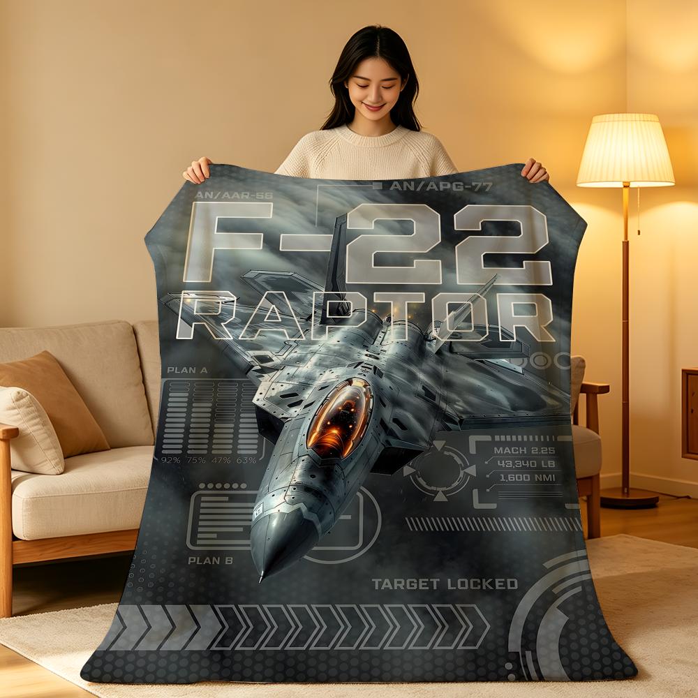 Военный F-F16 F-F22 F35 Истребитель Бросок Высокоплотное Короткое Плюшевое Одеяло Мягкое Для Кожи Для Дивана Дремоты Кондиционируемой Комнаты