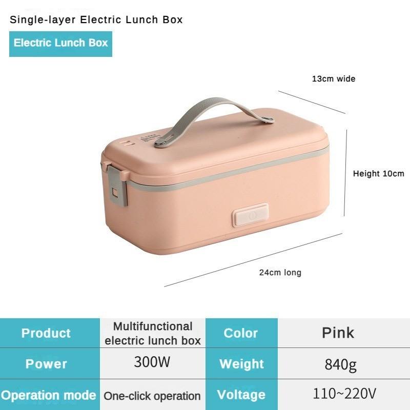300W Plug in Stainless Steel Bento Box Student Heated and Insulated Dining Box Household Double-layer Electric Lunch Box