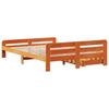 Solid Wood Bed without Mattress Wax Brown 150 x 200 cm Pine Wood