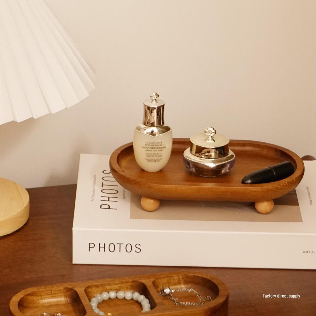 Acacia Wood Jewelry & Perfume Tray - Aromatherapy & Key Storage Decor