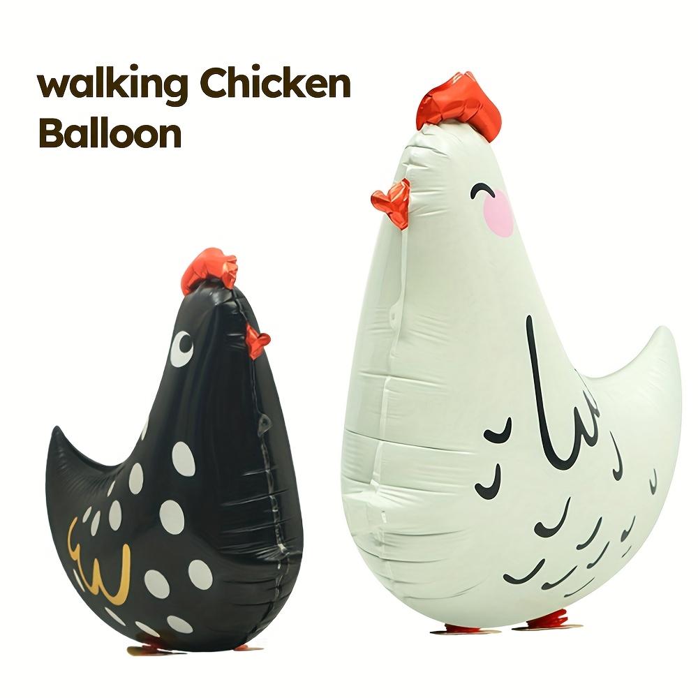 1 Stück Hühnchenförmige Schwarz-Weiße Polka-Dot Aluminiumfolien-Ballons - Für Cartoon Stehende Kindergeburtstagsfeier Dekorationen