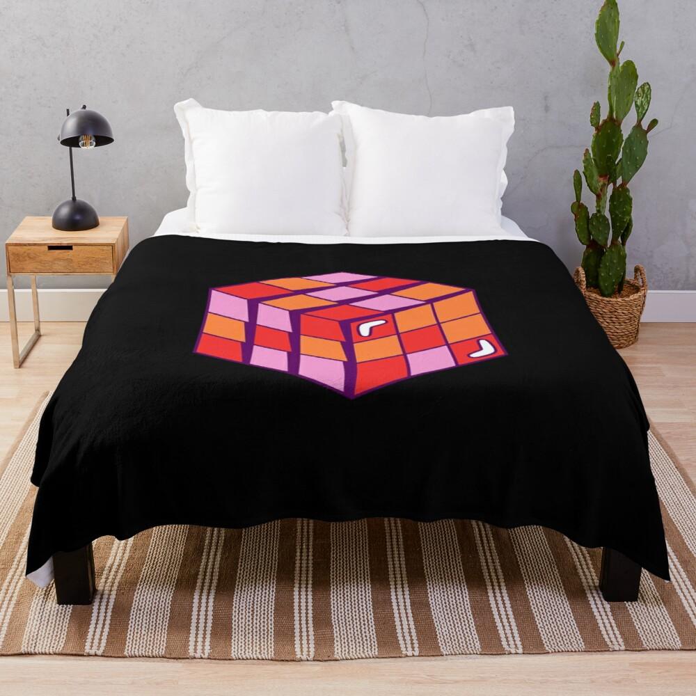 Color Rubik'S Cube Pattern Flannel Blanket Digital Printing Blanket Bedspread Leisure Sofa Blanket