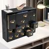 14-compartment Drawer Storage Box - Black, Iron