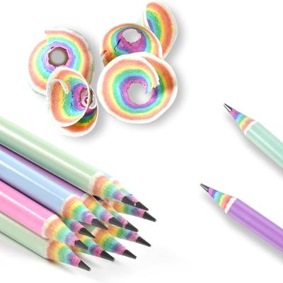 12 Teile/satz Papier Regenbogen HB Bleistifte Schreiben Schreibwaren Kreative Simpl für Schule und Büro Liefert Schreiben und Malen