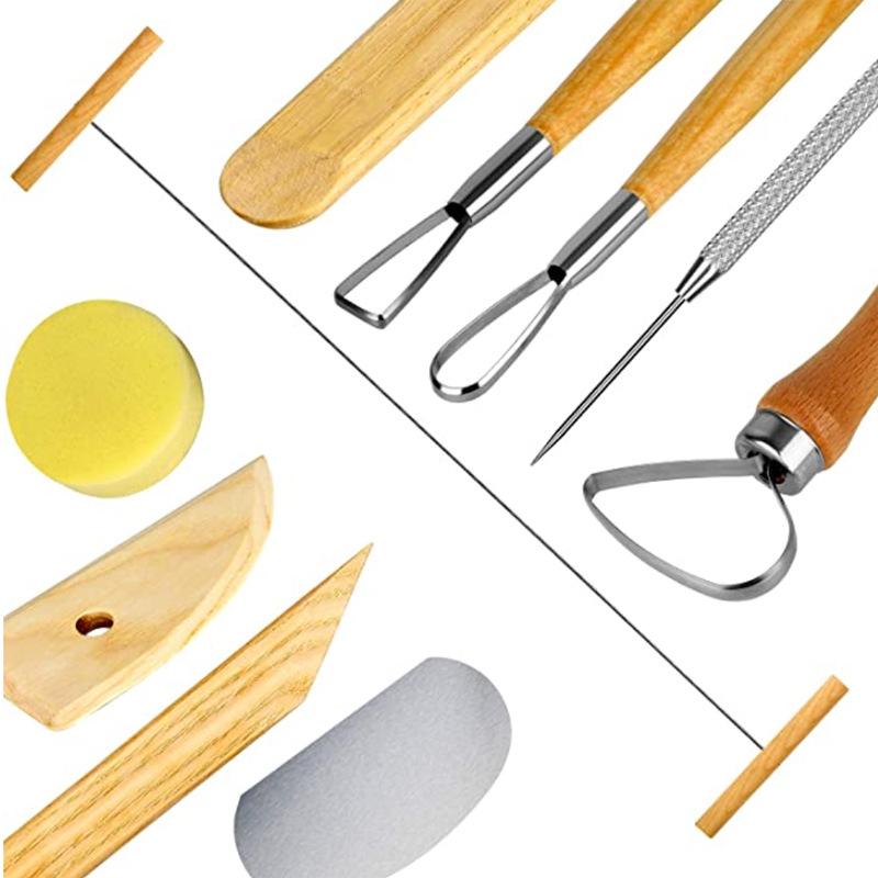 8 Stück/Set Tonwerkzeuge, Schnitz- und Modellierwerkzeuge, Zeichenwerkzeuge für Handarbeit, Holz Keramikton Skulpturen
