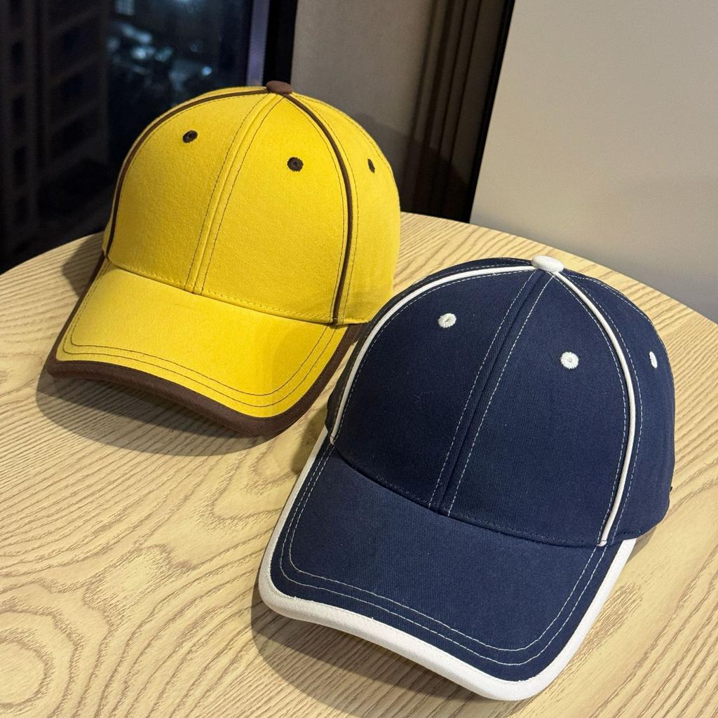 New stylish plain brimmed baseball cap with wide brim for spring and autumn, unisex, curved brim, fashionable and versatile