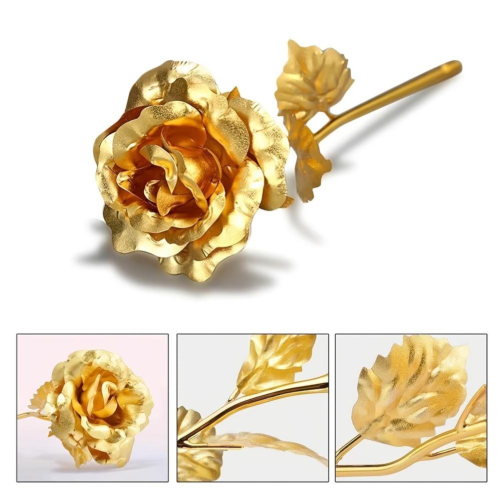 5/10Pcs Gold Artificial Flowers 18CM Fake Flower Valentine's Day Decoration for Woman Girlfriend Gifts Ornament Party Supplies