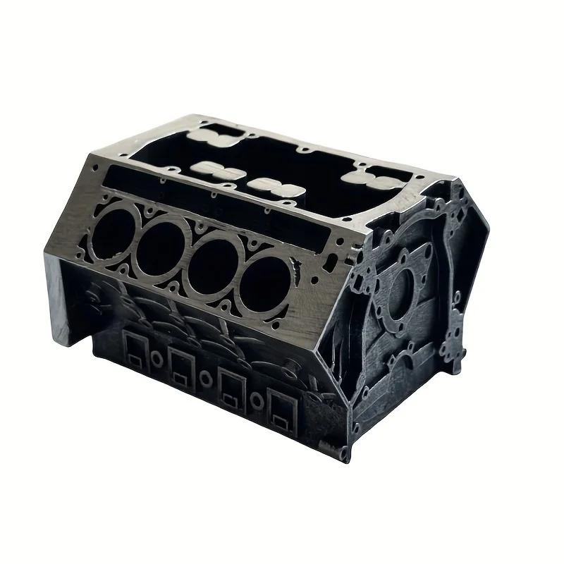 Engine Block Desk Organizer - Business Card & Pen Holder, Perfect Gift For Car Enthusiasts, Lightweight Resin Construction