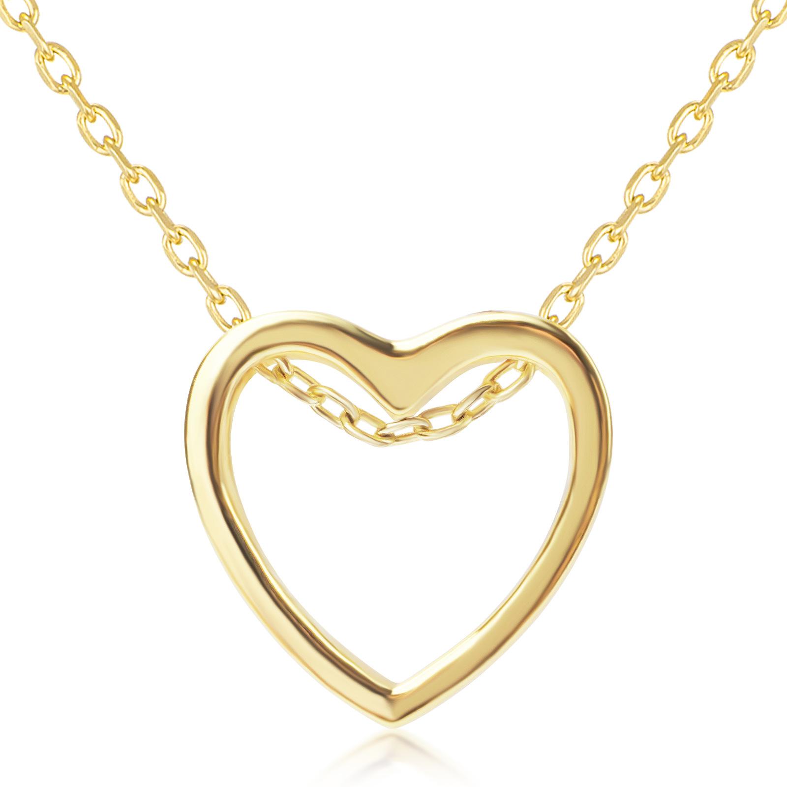 Heart-shaped Glossy Love Necklace Female Simple Personality Love-shaped Clavicle Neck Chain Cross-border