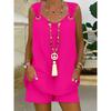 V-neck Sleeveless Vest and Shorts Summer Clothing, Women's Clothing