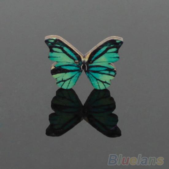 50pcs 2 Holes Mixed Color Butterfly Wooden Buttons Sewing Scrapbooking DIY