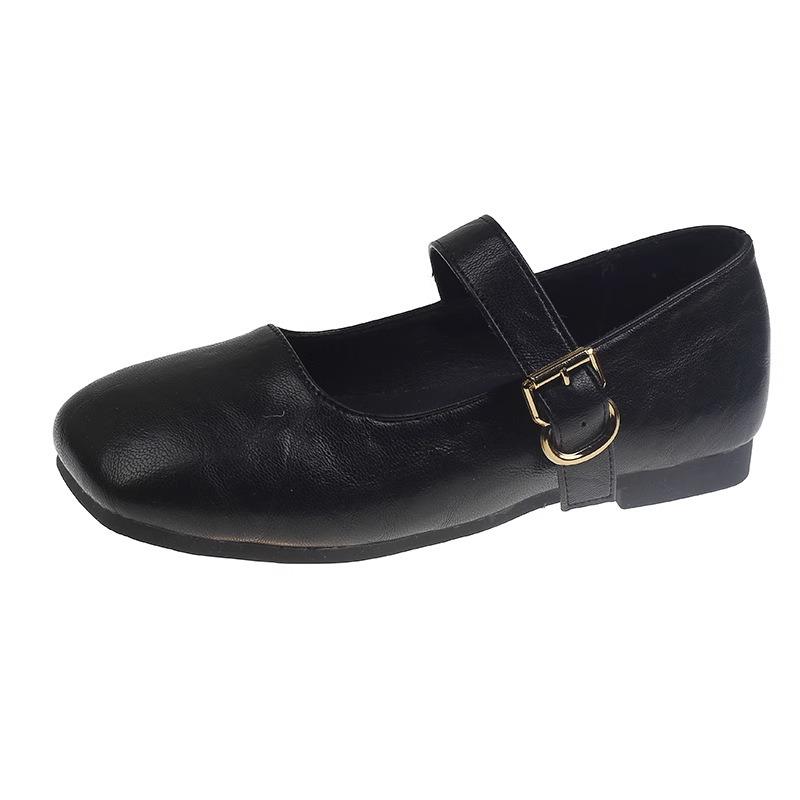 Spring and Autumn New Mary Jane Single Shoes Women's Head Pedal Shallow Mouth Flat Bottom Doudou Women's Shoes Tide