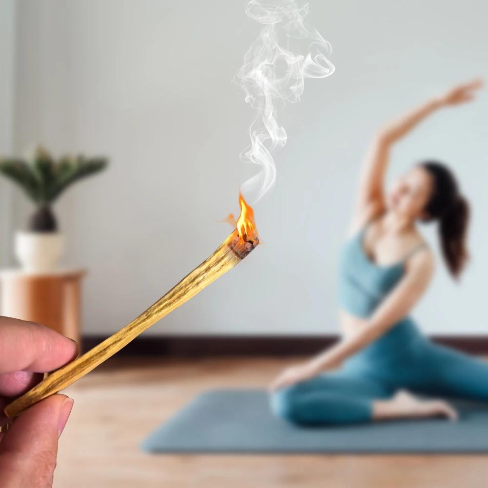 Palo Santo Natürliche Räucherstäbchen Hocharomatischer Geruch von Altem Material für Langanhaltende Wirkung für Yoga Buddha Aromatherapie Entspannung 20-1 Stück