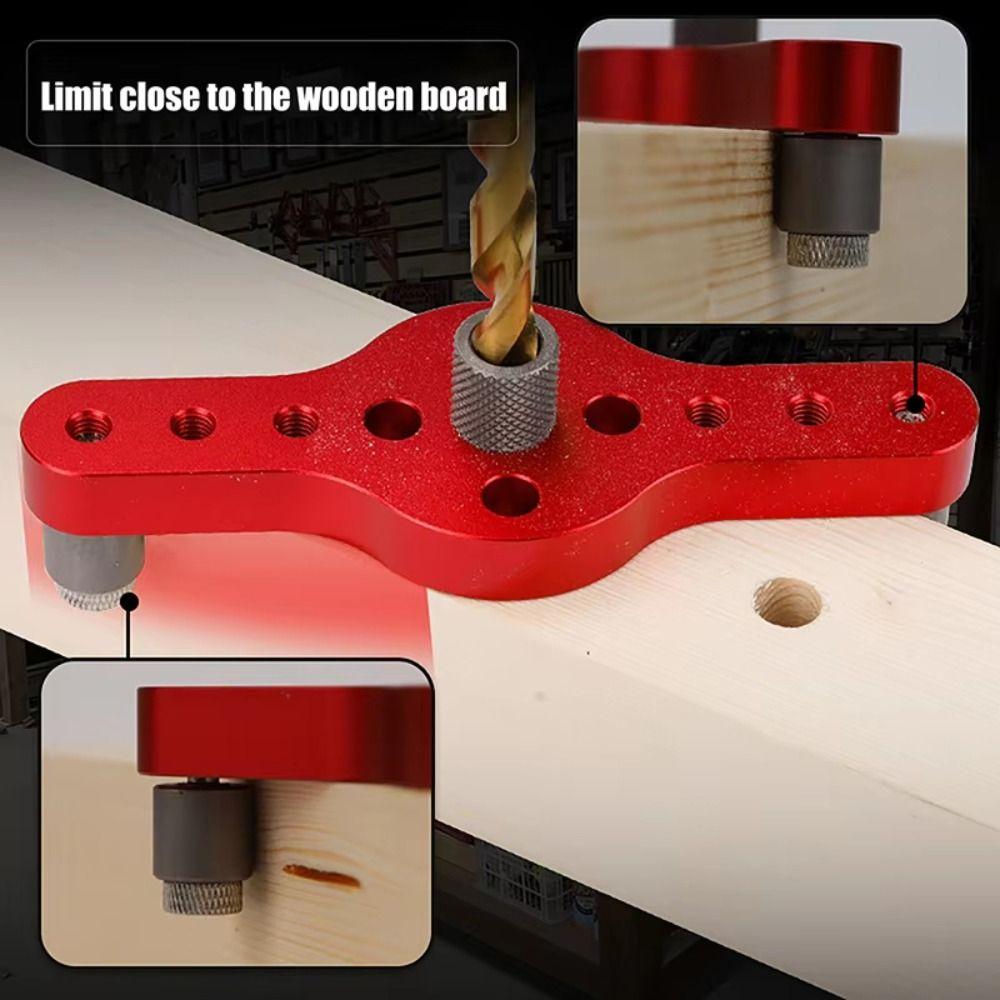 Aluminum Alloy Woodworking Drilling Locator Vertical Hole Jig Tenon Hole Locator