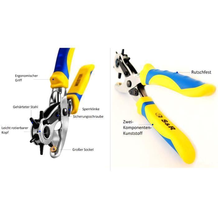 S&;R HOBBY Set Punch Pliers, Eyelet Pliers, Rivet Pliers 2-2.5-3-3.5-4-4.5 Mm. With 6 Interchangeable Tubes.