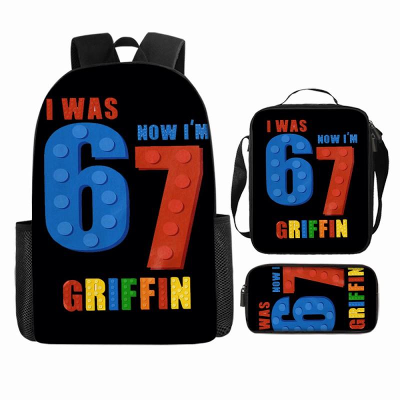 Cartoon Brainrot-Themed Backpack Crossbody Bag Pencil Case School Kids Ages 10-12