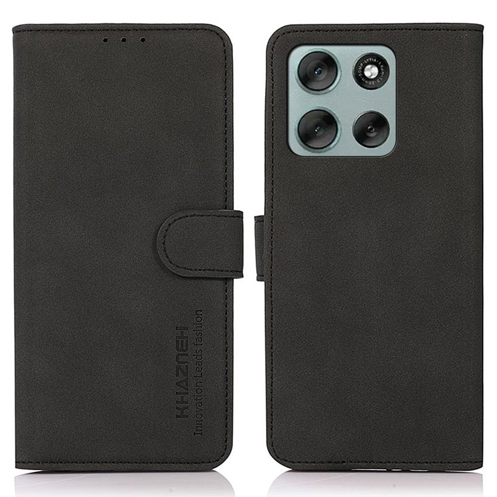 

KHAZNEH For Motorola Moto G56 5G Case PU Leather Wallet Stand Phone Cover Black