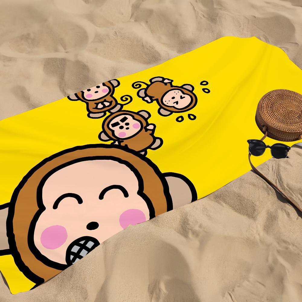 Cartoon M-Monkichis Towel Beach Towel Oversized Quick Dry Towel Absorbent Soft Swim BeachTowels for Men Women