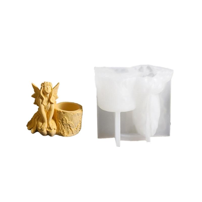 High Temperature Resistant Silicone Mould for Succulent Planter Angel Figure Flower Pots Mold Office Desk Ornament Mold