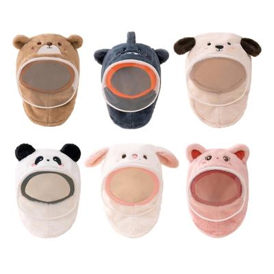 Cartoon Schal Mütze mit abnehmbarer Maske für Kleinkinder Kinder Gehörschutz Mütze Schal Verdickte Polyester Hüte Baby Zubehör