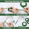 1/5/10Rolls Green Floral Tape Self Adhesive, Flower Wrapping Tape for Bouquet Stamen DIY, Florist Wedding Party Decoration Supplies