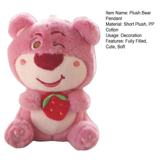 15cm Fashion Bear Cozy Touch Pendant Hold Strawberry Plush Decoration